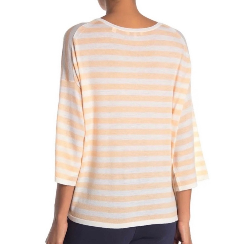 NEW VINCE STRIPED WOOL BLEND TEE - Picture 4 of 5